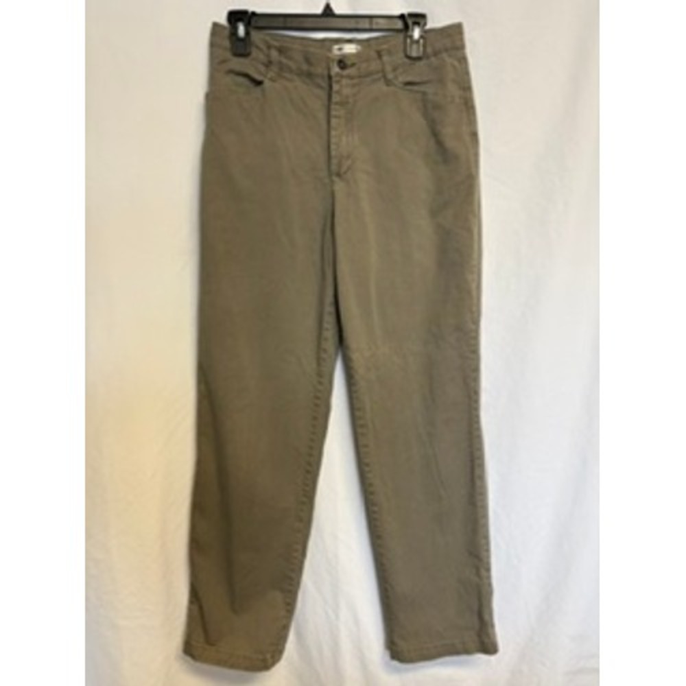 Lee At The Waist Women 10 Medium Olive Taupe Straight Leg Chino Pants 4951232